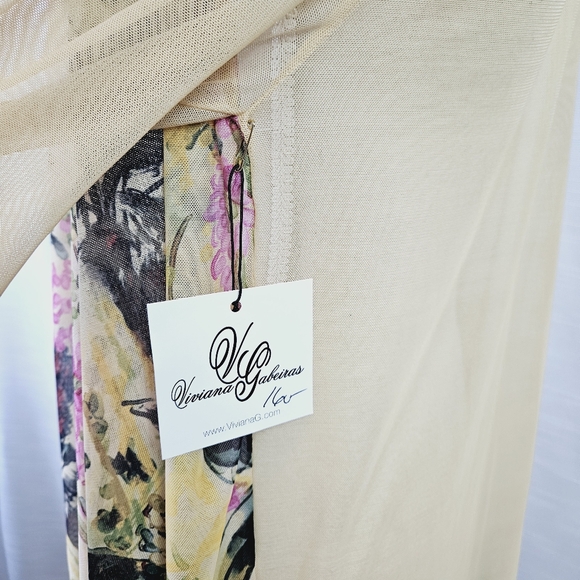 NWT Petit Pois by Viviana G Sheer Palm Tree Print Cardigan size Small/Medium - Picture 9 of 10